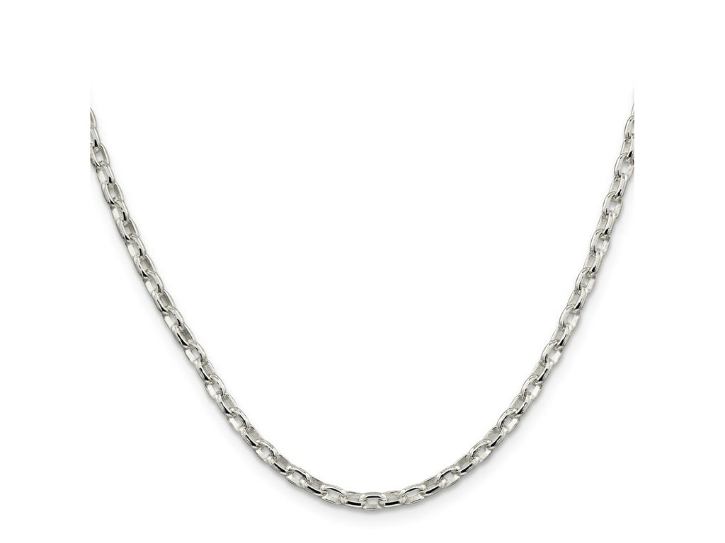 FJC Finejewelers 925 Sterling Silver Oval Fancy Rolo Chain 24 Inches x 3.2 mm