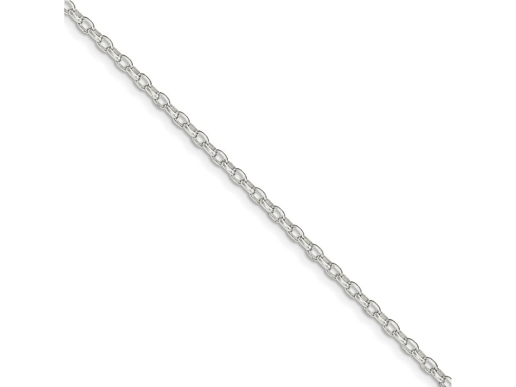 FJC Finejewelers 925 Sterling Silver Oval Fancy Rolo Bracelet Chain 7 Inches x 3.2 mm