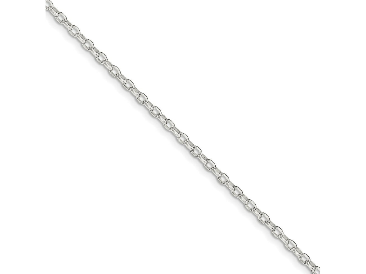 FJC Finejewelers 925 Sterling Silver Oval Fancy Rolo Bracelet Chain 7 Inches x 3.2 mm