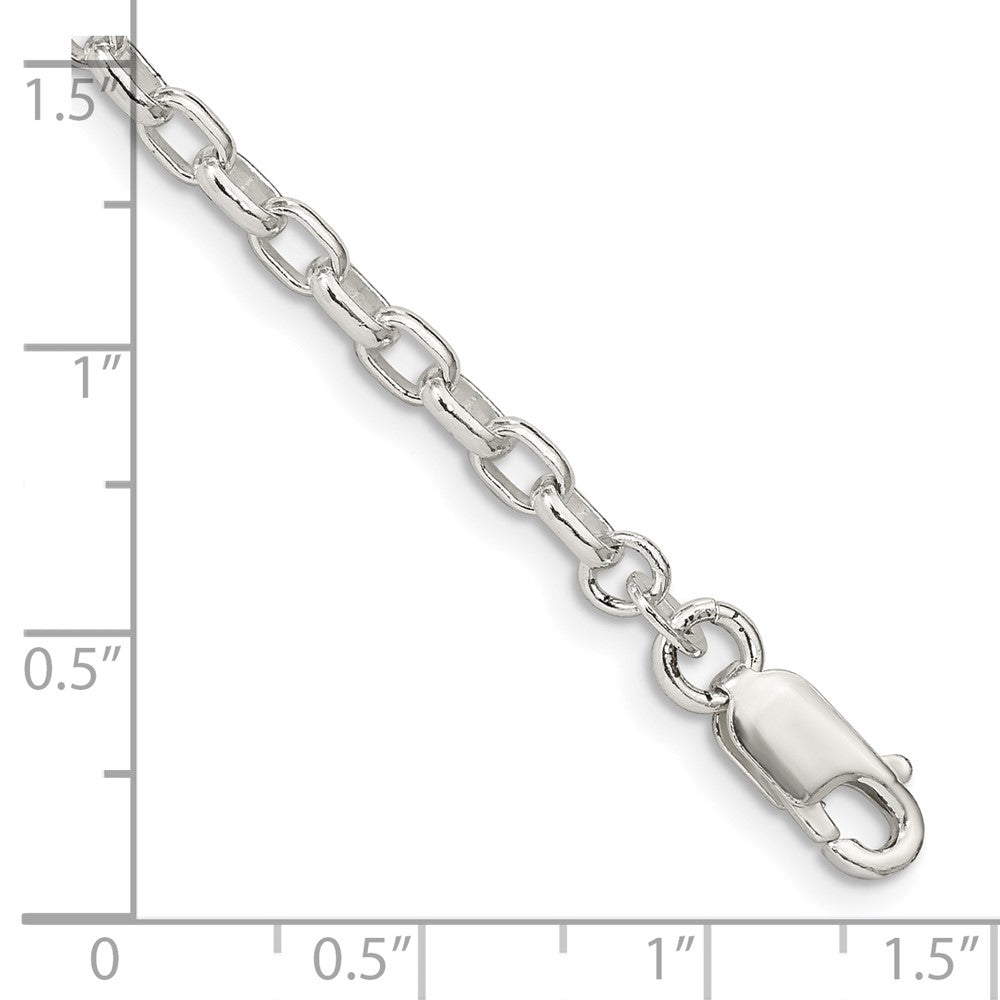 FJC Finejewelers 925 Sterling Silver Oval Fancy Rolo Bracelet Chain 8 Inches x 3.2 mm
