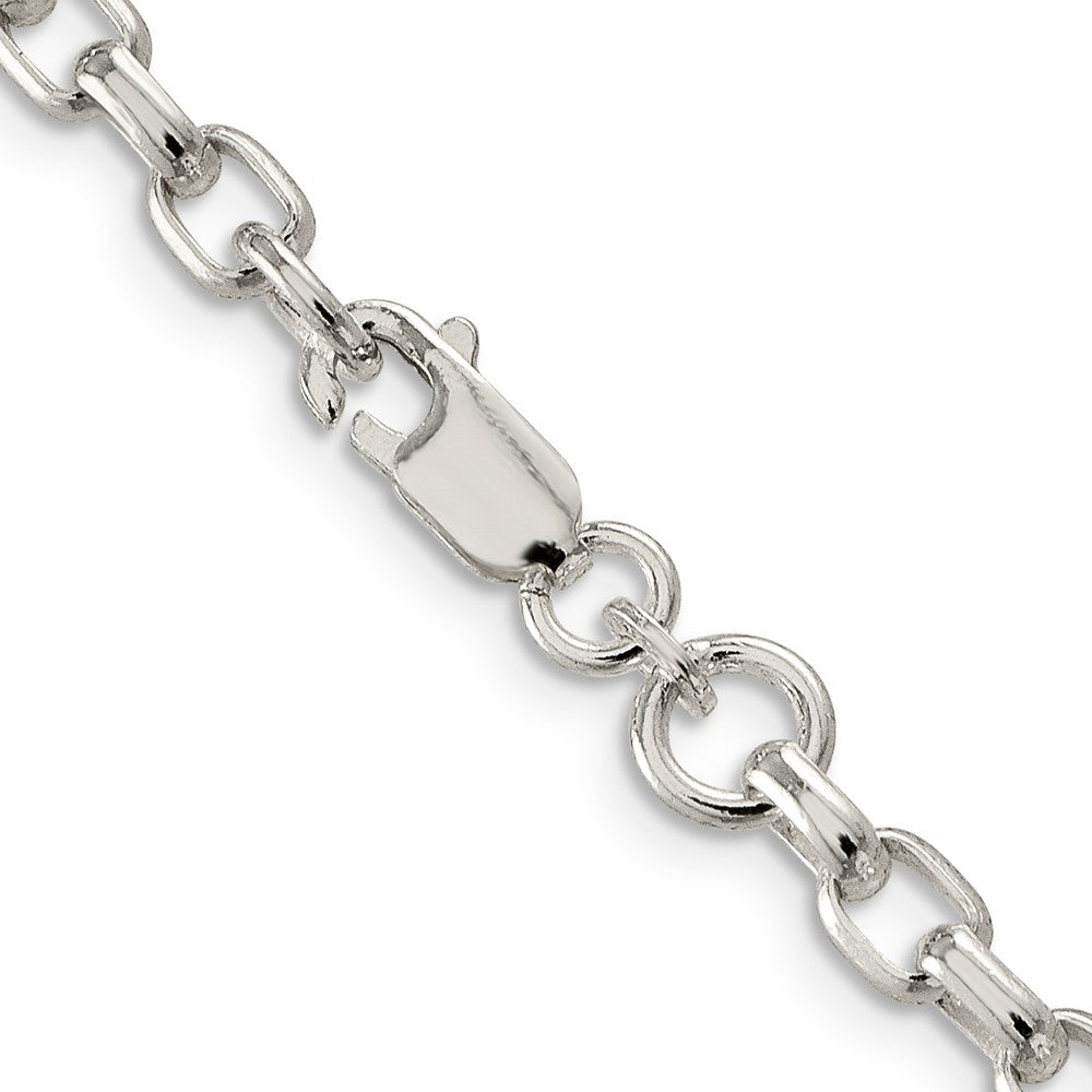 FJC Finejewelers 925 Sterling Silver Oval Fancy Rolo Chain 18 Inches x 4.4 mm