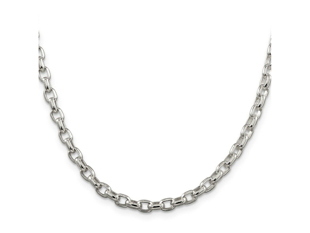 FJC Finejewelers 925 Sterling Silver Oval Fancy Rolo Chain 20 Inches x 4.4 mm