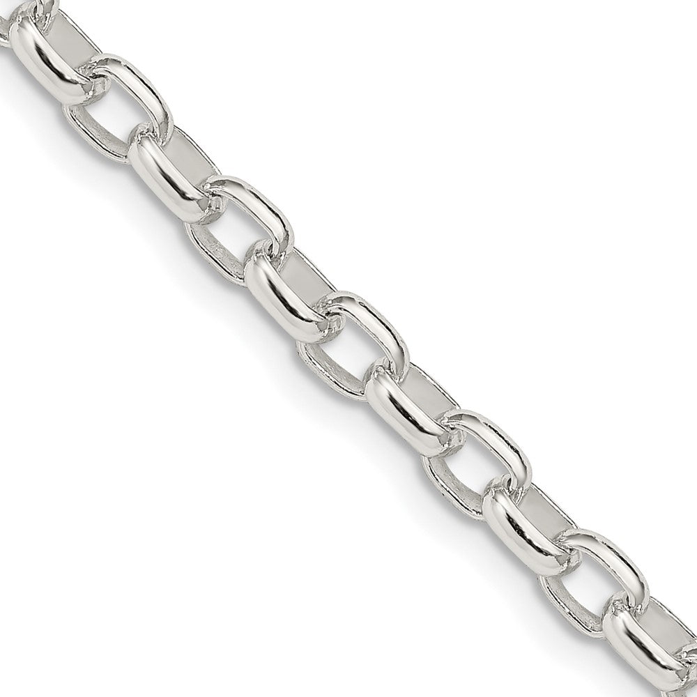 FJC Finejewelers 925 Sterling Silver Oval Fancy Rolo Chain 24 Inches x 4.4 mm