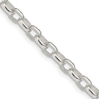 FJC Finejewelers 925 Sterling Silver Oval Fancy Rolo Chain 24 Inches x 4.4 mm