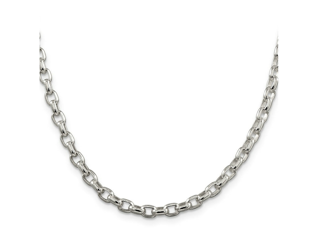 FJC Finejewelers 925 Sterling Silver Oval Fancy Rolo Chain 24 Inches x 4.4 mm