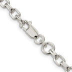 FJC Finejewelers 925 Sterling Silver Oval Fancy Rolo Bracelet Chain 7 Inches x 4.4 mm