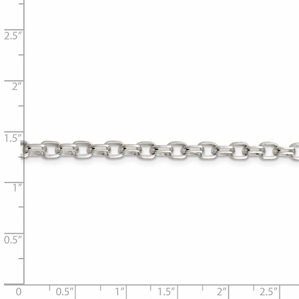 FJC Finejewelers 925 Sterling Silver Oval Fancy Rolo Bracelet Chain 7 Inches x 4.4 mm