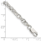 FJC Finejewelers 925 Sterling Silver Oval Fancy Rolo Bracelet Chain 8 Inches x 4.4 mm