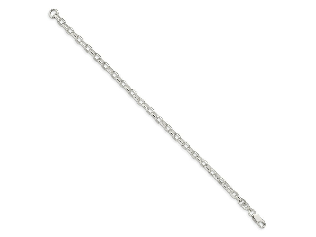 FJC Finejewelers 925 Sterling Silver Oval Fancy Rolo Bracelet Chain 8 Inches x 4.4 mm