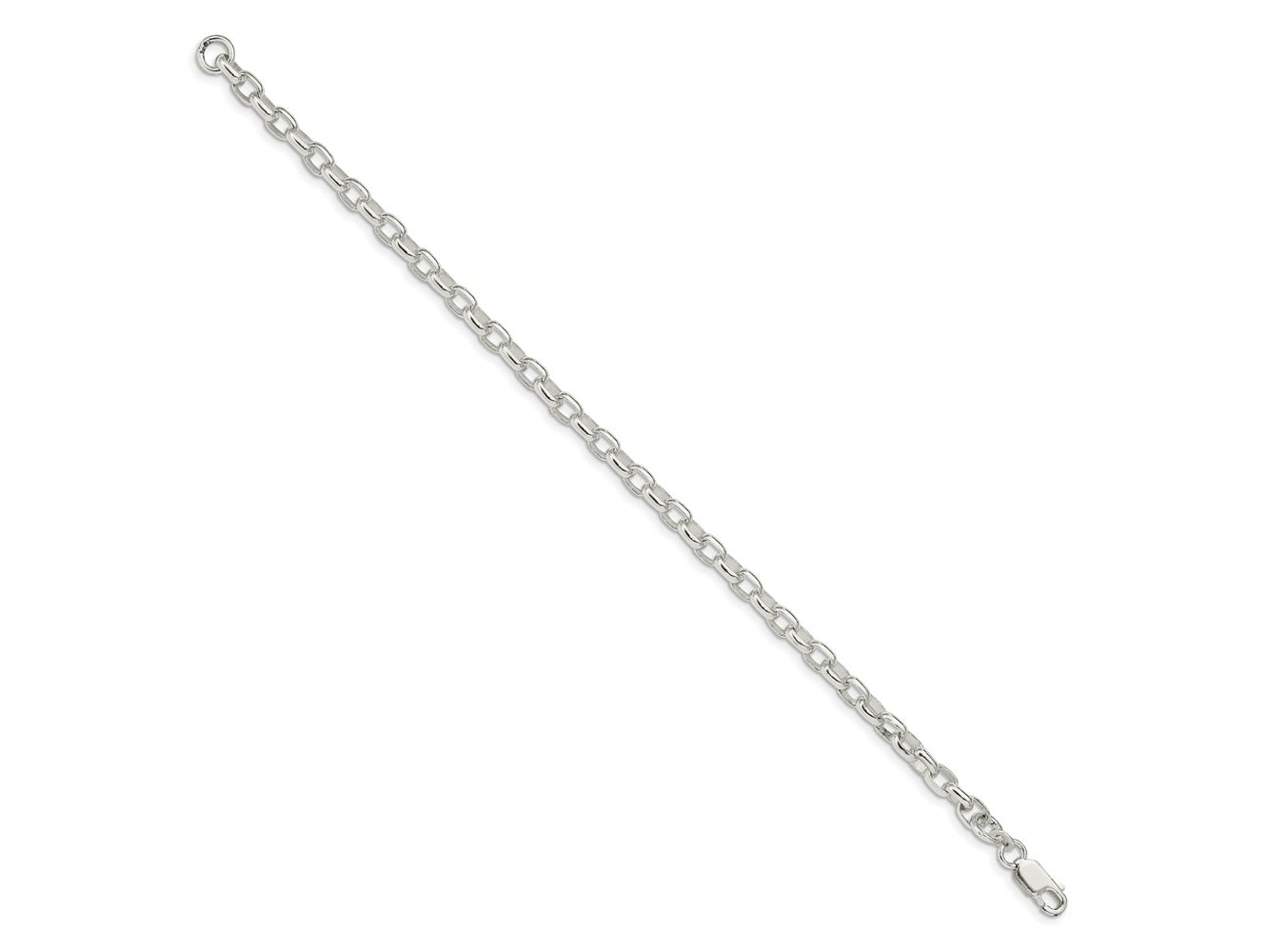 FJC Finejewelers 925 Sterling Silver Oval Fancy Rolo Bracelet Chain 8 Inches x 4.4 mm