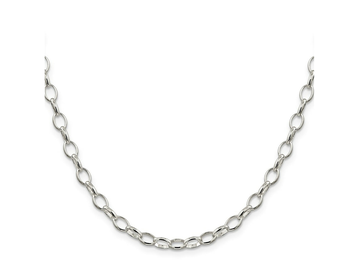 FJC Finejewelers 925 Sterling Silver Fancy Rolo Chain 24 Inches x 5 mm