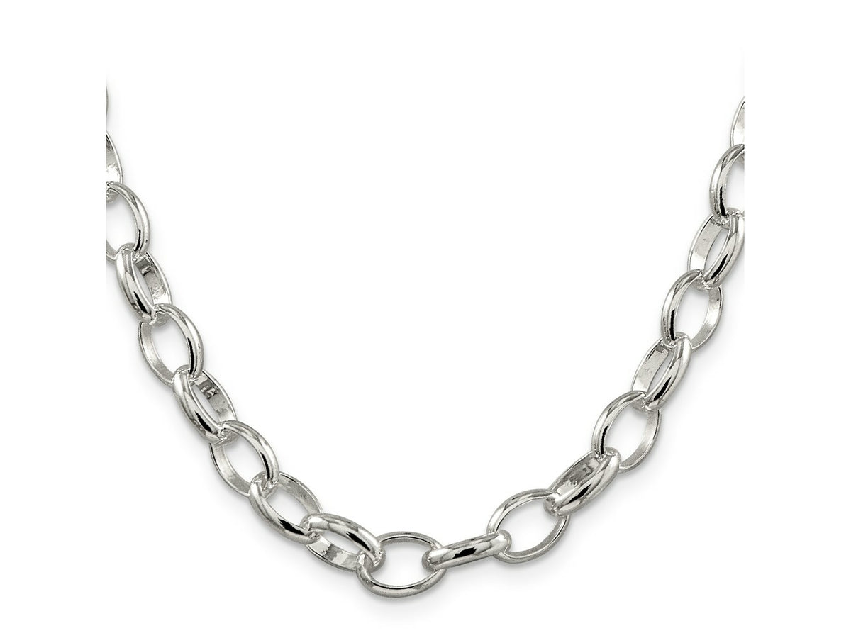 FJC Finejewelers 925 Sterling Silver Fancy Rolo Chain 20 Inches x 8 mm