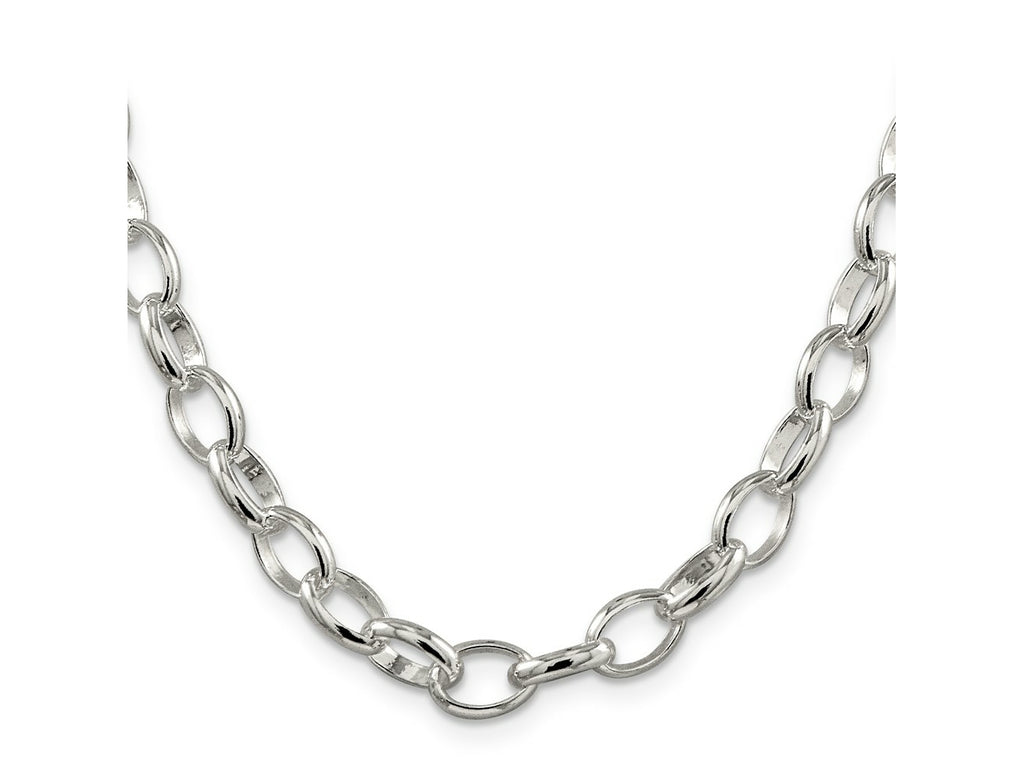 FJC Finejewelers 925 Sterling Silver Fancy Rolo Chain 24 Inches x 8 mm