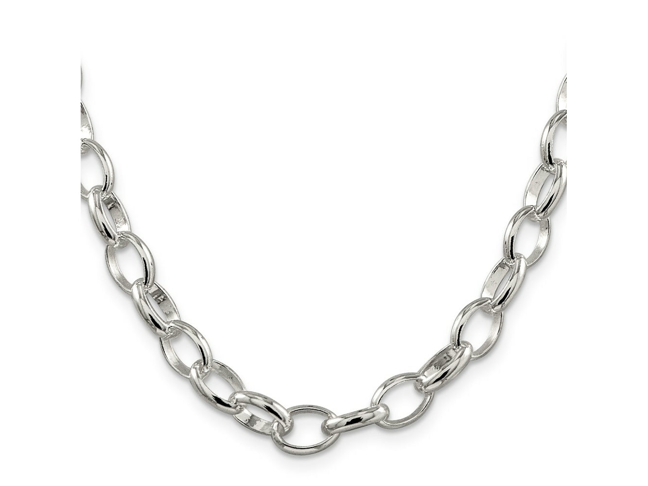 FJC Finejewelers 925 Sterling Silver Fancy Rolo Chain 24 Inches x 8 mm