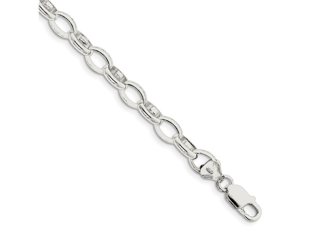 FJC Finejewelers 925 Sterling Silver Fancy Rolo Bracelet Chain 7 Inches x 8 mm