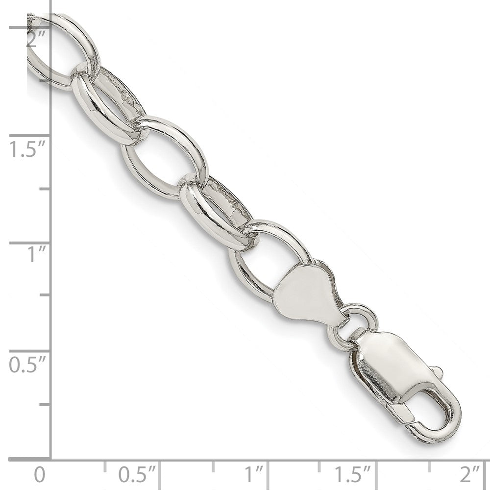 FJC Finejewelers 925 Sterling Silver Fancy Rolo Bracelet Chain 8 Inches x 8 mm
