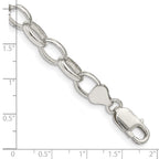 FJC Finejewelers 925 Sterling Silver Fancy Rolo Bracelet Chain 8 Inches x 8 mm