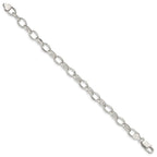 FJC Finejewelers 925 Sterling Silver Fancy Rolo Bracelet Chain 8 Inches x 8 mm