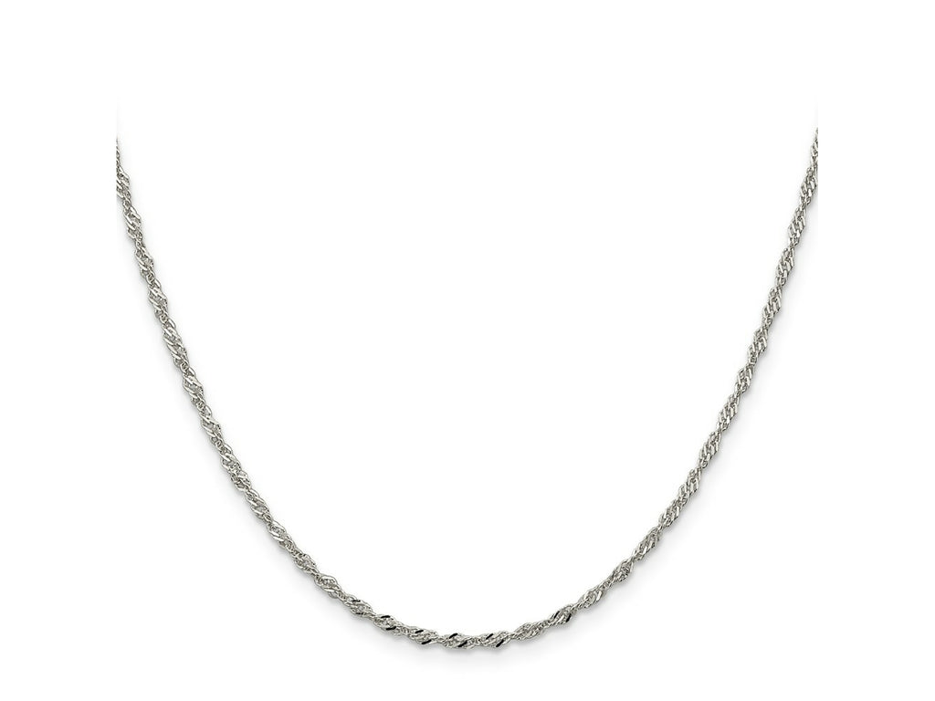 FJC Finejewelers 925 Sterling Silver Singapore Chain 20 Inches x 2 mm