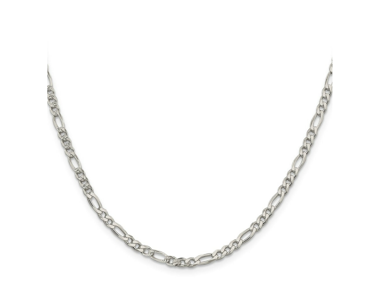 FJC Finejewelers 925 Sterling Silver Pavé Flat Figaro Chain 18 Inches x 4 mm