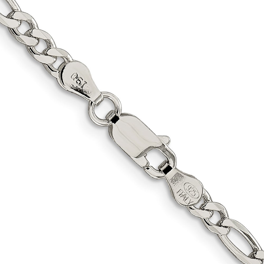 FJC Finejewelers 925 Sterling Silver Pavé Flat Figaro Chain 20 Inches x 4 mm
