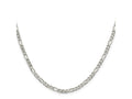 FJC Finejewelers 925 Sterling Silver Pavé Flat Figaro Chain 20 Inches x 4 mm