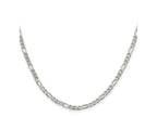 FJC Finejewelers 925 Sterling Silver Pave Flat Figaro Chain 30 Inches x 4 mm