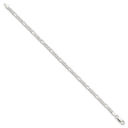 FJC Finejewelers 925 Sterling Silver Pavé Flat Figaro Bracelet Chain 8 Inches x 4 mm