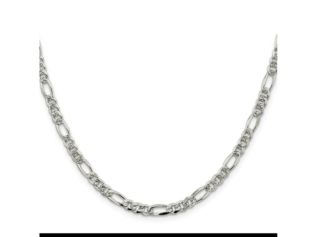 FJC Finejewelers 925 Sterling Silver Pavé Flat Figaro Chain 18 Inches x 4.75 mm
