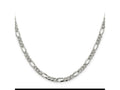 FJC Finejewelers 925 Sterling Silver Pavé Flat Figaro Chain 18 Inches x 4.75 mm