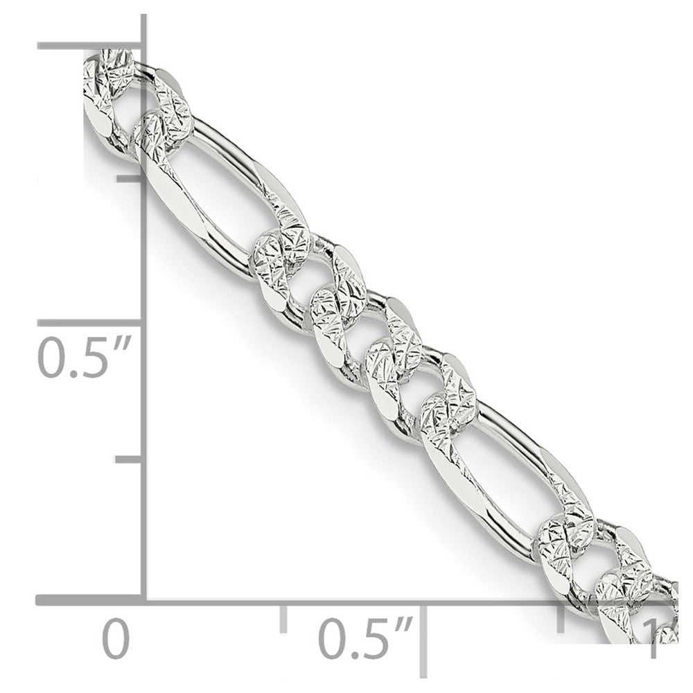 FJC Finejewelers 925 Sterling Silver Pavé Flat Figaro Chain 20 Inches x 4.75 mm