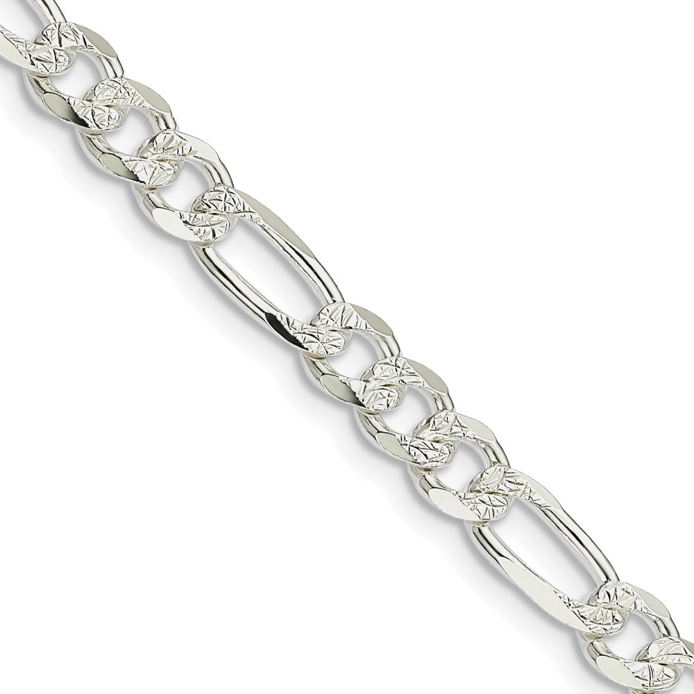 FJC Finejewelers 925 Sterling Silver Pavé Flat Figaro Chain 20 Inches x 5.5 mm