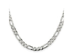 FJC Finejewelers 925 Sterling Silver Pavé Flat Figaro Chain 20 Inches x 5.5 mm