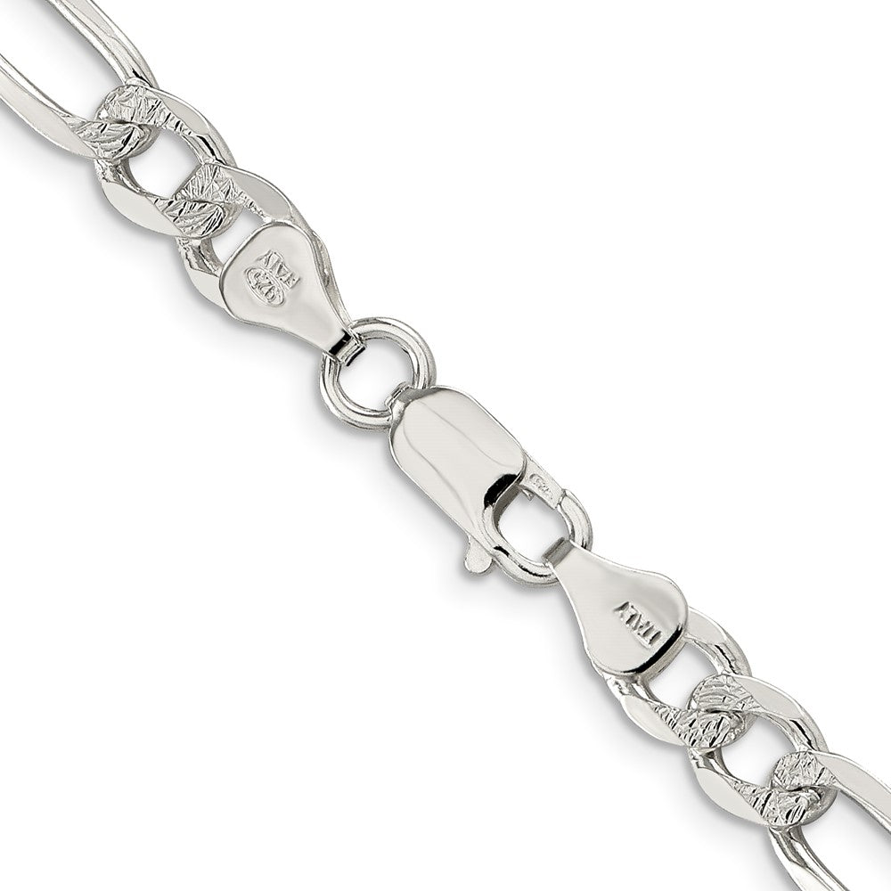 FJC Finejewelers 925 Sterling Silver Pavé Flat Figaro Chain 18 Inches x 7 mm