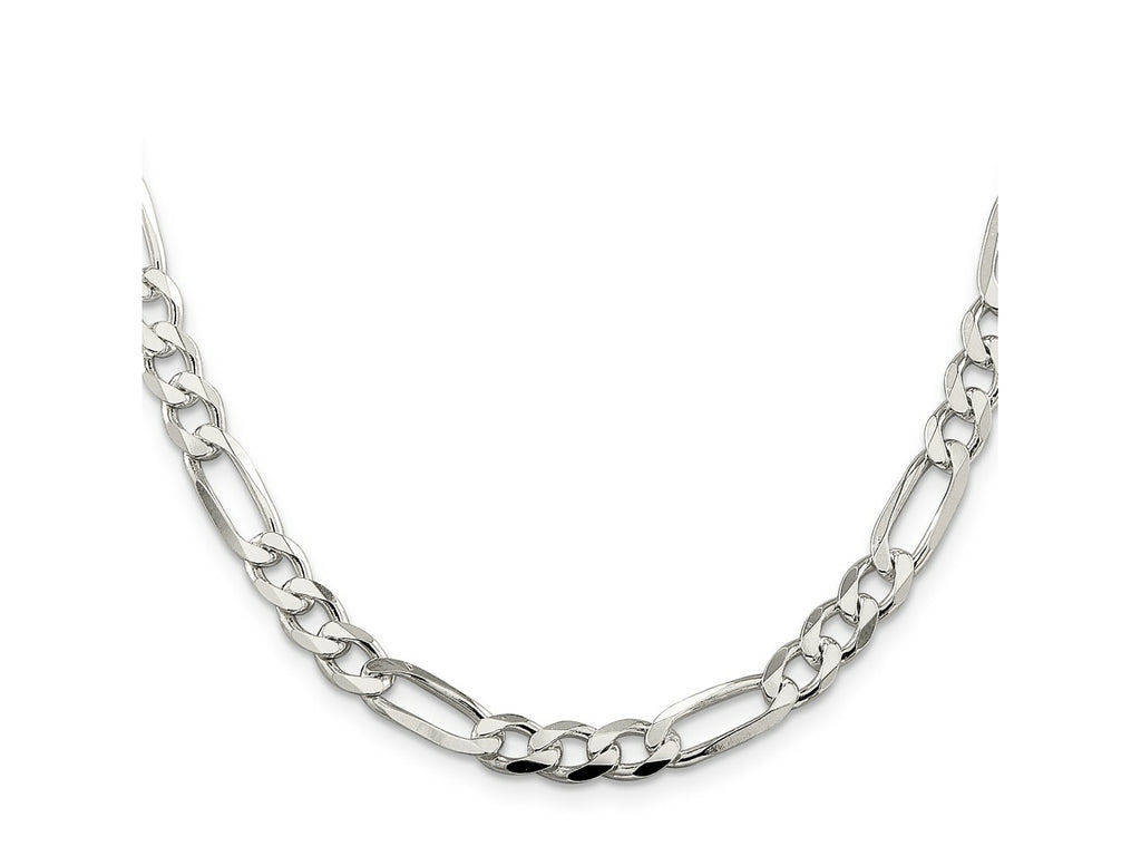 FJC Finejewelers 925 Sterling Silver Pavé Flat Figaro Chain 18 Inches x 7 mm