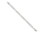 FJC Finejewelers 925 Sterling Silver Pavé Flat Figaro Bracelet Chain 8 Inches x 7 mm