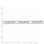 FJC Finejewelers 925 Sterling Silver Pave Flat Figaro Bracelet Chain 9 Inches x 7 mm