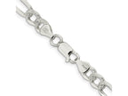 FJC Finejewelers 925 Sterling Silver Pave Flat Figaro Bracelet Chain 9 Inches x 7 mm