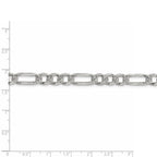 FJC Finejewelers 925 Sterling Silver Pave Flat Figaro Chain 28 Inches x 7.25 mm