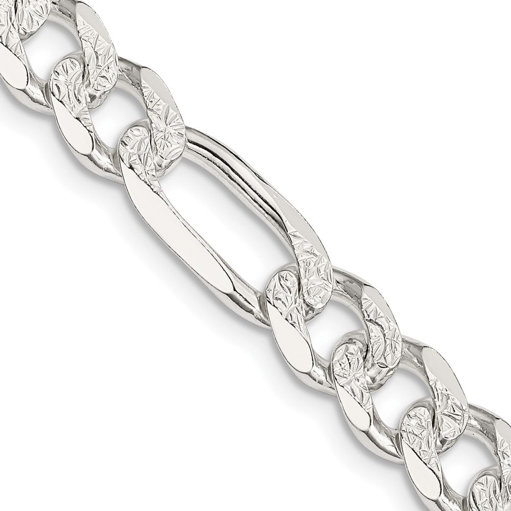 FJC Finejewelers 925 Sterling Silver Pavé Flat Figaro Chain 20 Inches x 8 mm