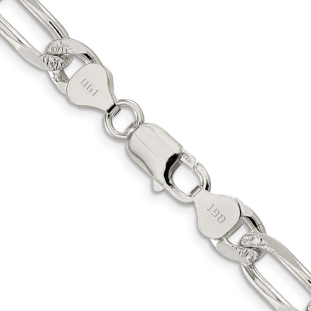 FJC Finejewelers 925 Sterling Silver Pavé Flat Figaro Chain 20 Inches x 8 mm