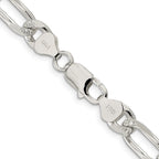 FJC Finejewelers 925 Sterling Silver Pavé Flat Figaro Chain 20 Inches x 8 mm