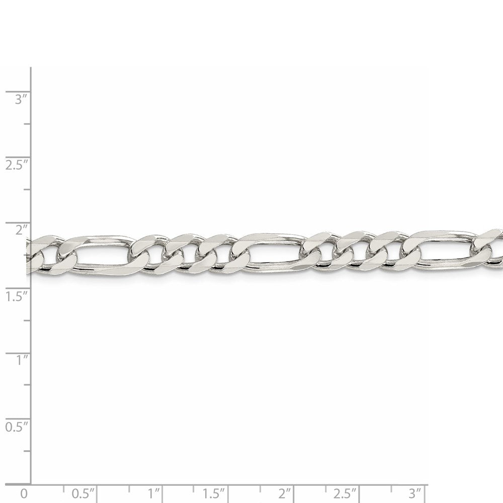 FJC Finejewelers 925 Sterling Silver Pavé Flat Figaro Chain 20 Inches x 8 mm