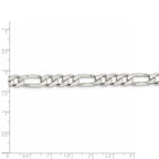 FJC Finejewelers 925 Sterling Silver Pavé Flat Figaro Chain 20 Inches x 8 mm