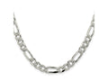 FJC Finejewelers 925 Sterling Silver Pave Flat Figaro Chain 28 Inches x 8 mm
