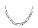 FJC Finejewelers 925 Sterling Silver Pave Flat Figaro Chain 28 Inches x 8 mm