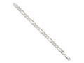 FJC Finejewelers 925 Sterling Silver Pavé Flat Figaro Bracelet Chain 8 Inches x 8 mm