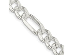 FJC Finejewelers 925 Sterling Silver Pave Flat Figaro Bracelet Chain 9 Inches x 8 mm