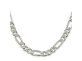 FJC Finejewelers 925 Sterling Silver Pavé Flat Figaro Chain 24 Inches x 9.5 mm
