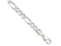 FJC Finejewelers 925 Sterling Silver Pavé Flat Figaro Bracelet Chain 8 Inches x 9.5 mm